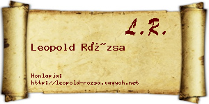 Leopold Rózsa névjegykártya